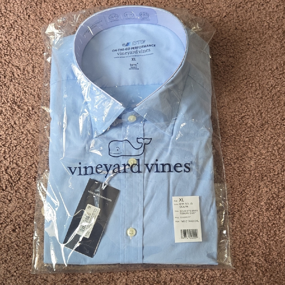 Vineyard Vines Men's Light Blue Tisbury Shirt Xl